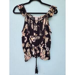 American Rag Tropical Scoop Sleeveless Top Women Size Medium Beach Floral NWT